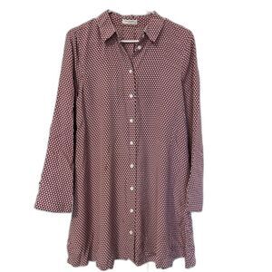 Equipment Femme geometric honeycomb silk button down shirt dress size small